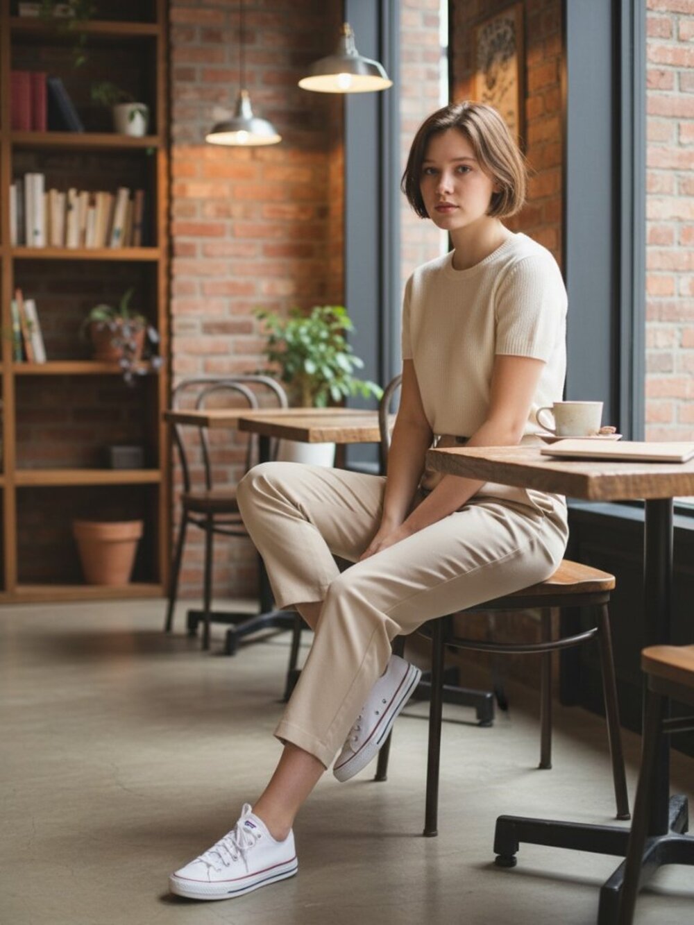 Chico's Pull On Beige Petite Cropped Pants SIze 12P/Chico's Size 2